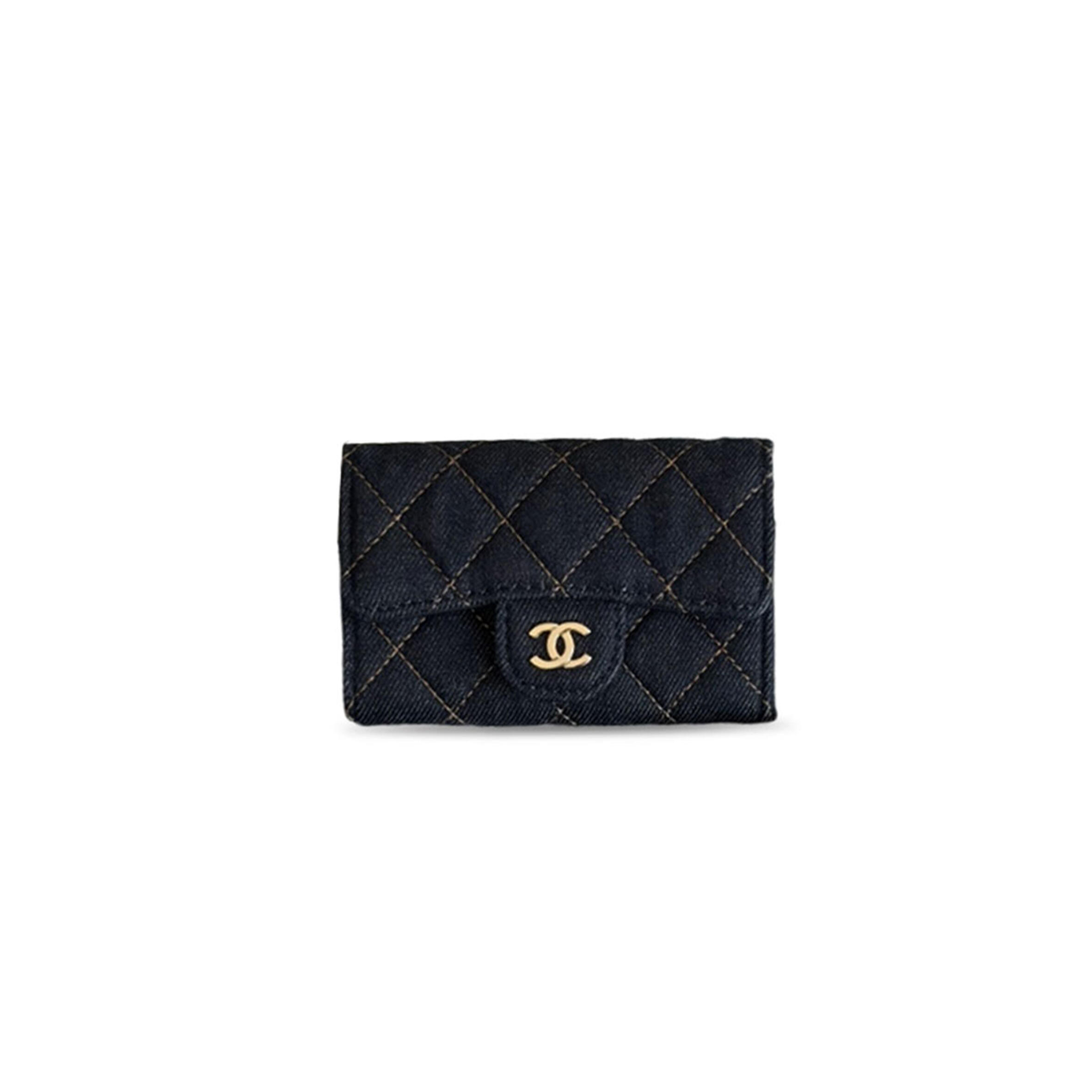 CHANEL DENIM SMALL FLAP WALLET AP0214 (11*8.5*3cm)
